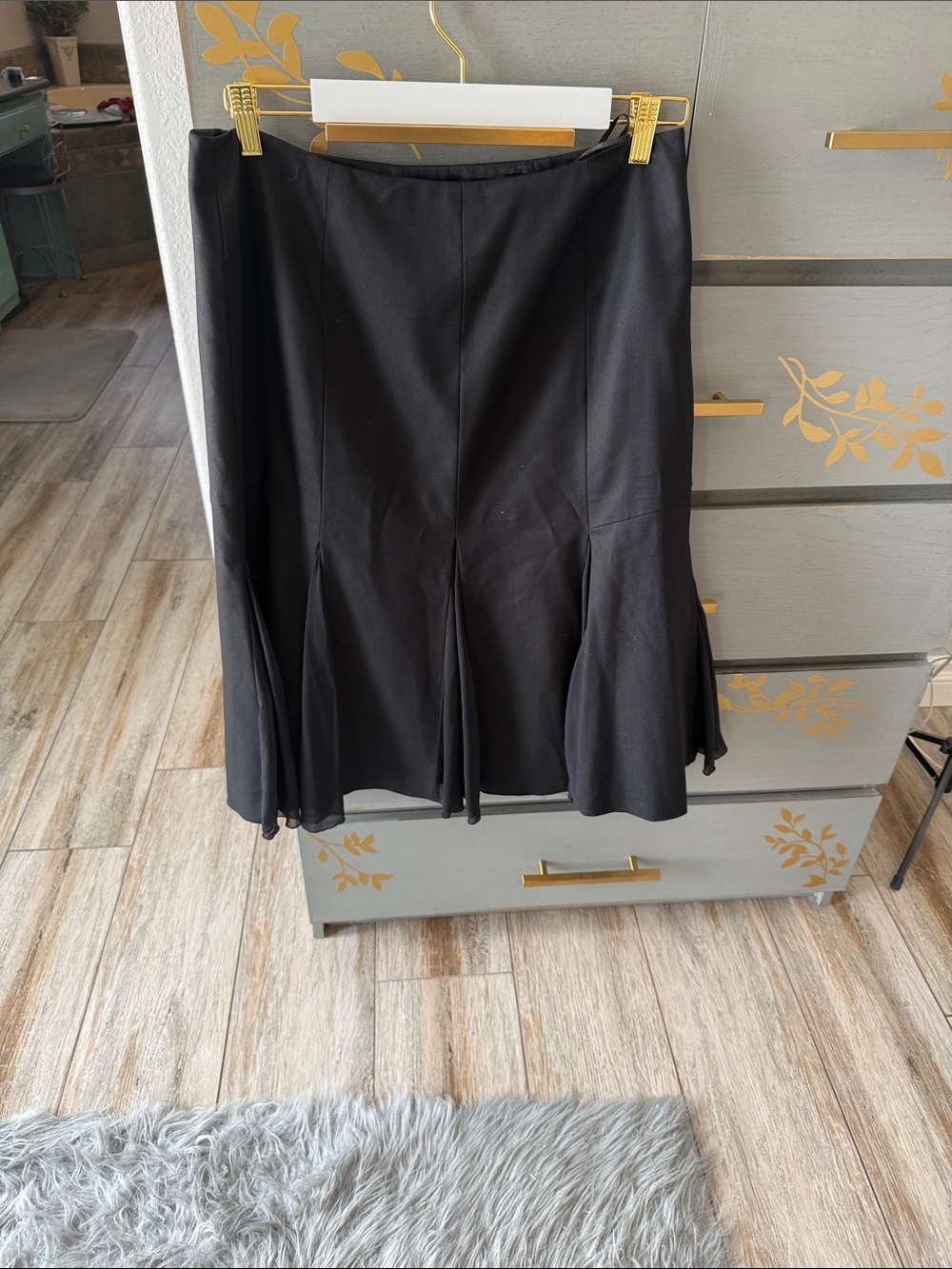 Lafayette 148 New York Black A-Line Flared Panel Skirt